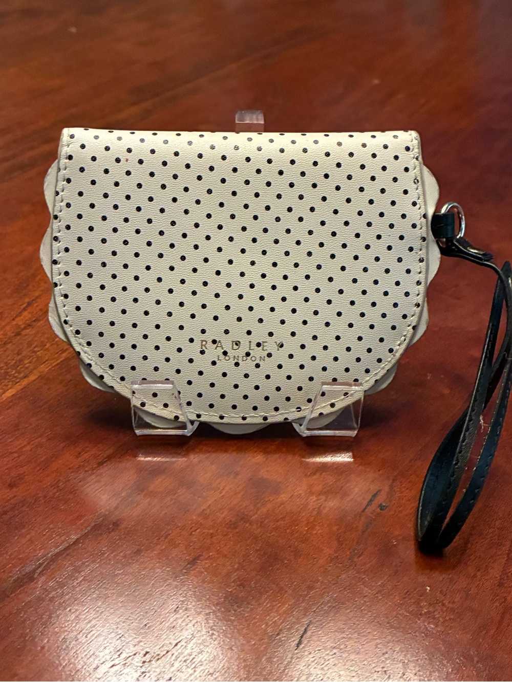 RADLEY LONDON Cream Wristlet with Black Polka Dots - Picture 2 of 8
